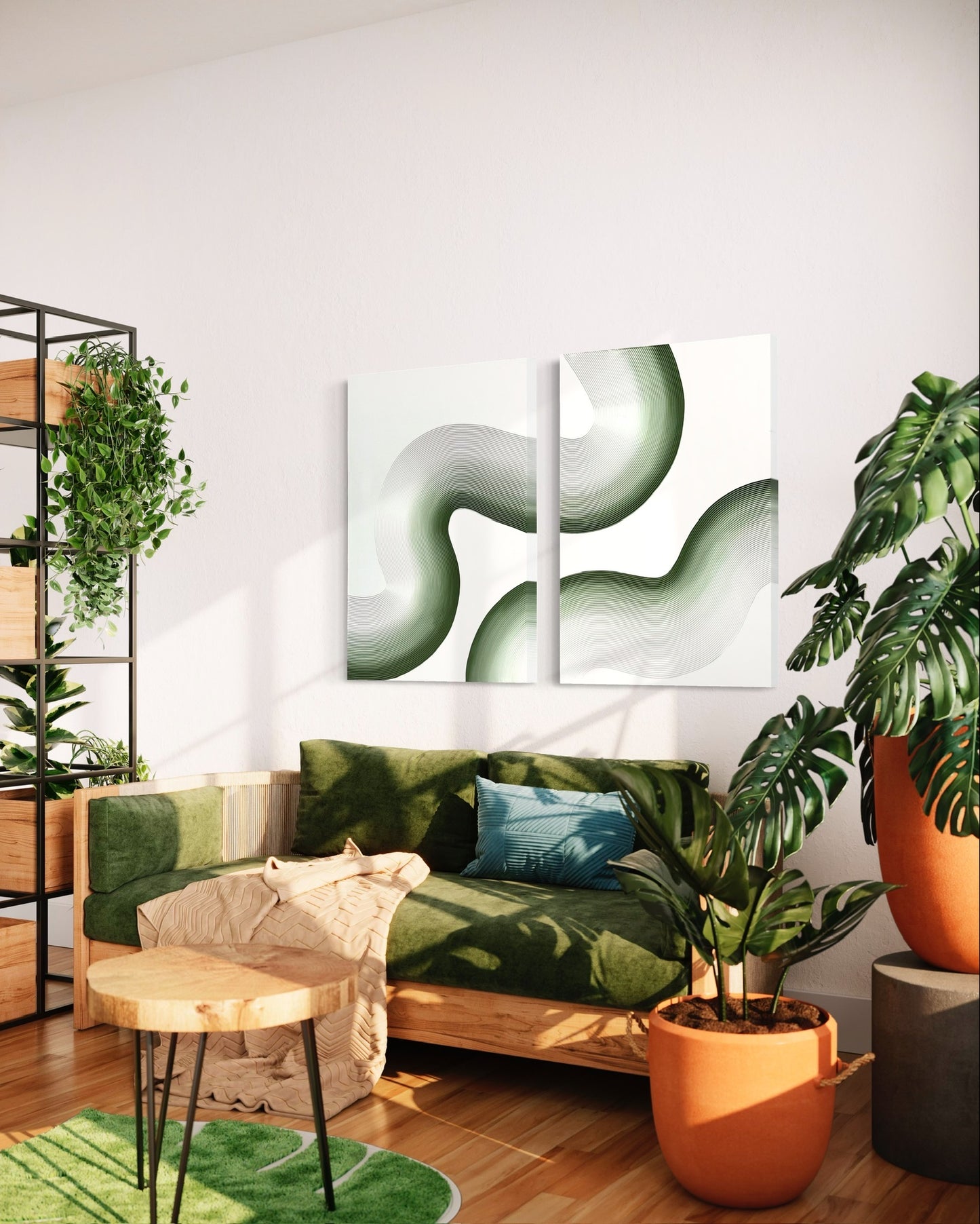 Curves 3 (Sage | 24in x 36in | Unframed