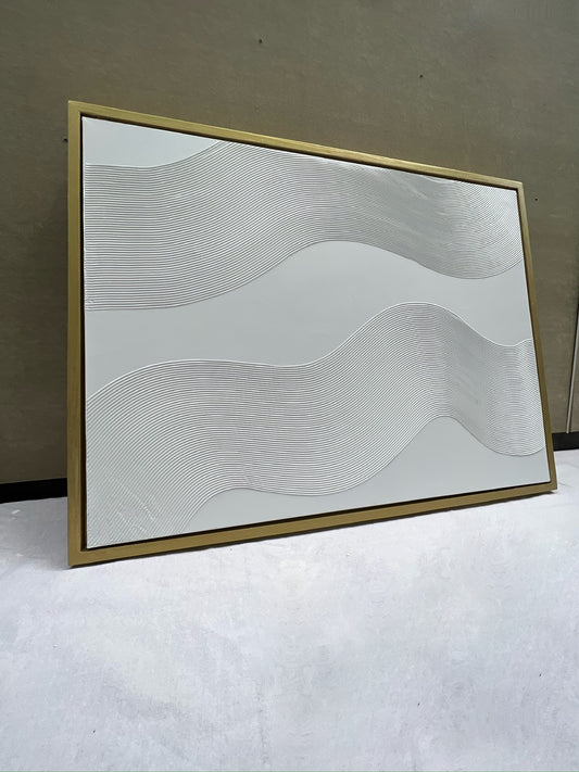 Curves 8 (Snow | 30in x 40in | Gold Frame)