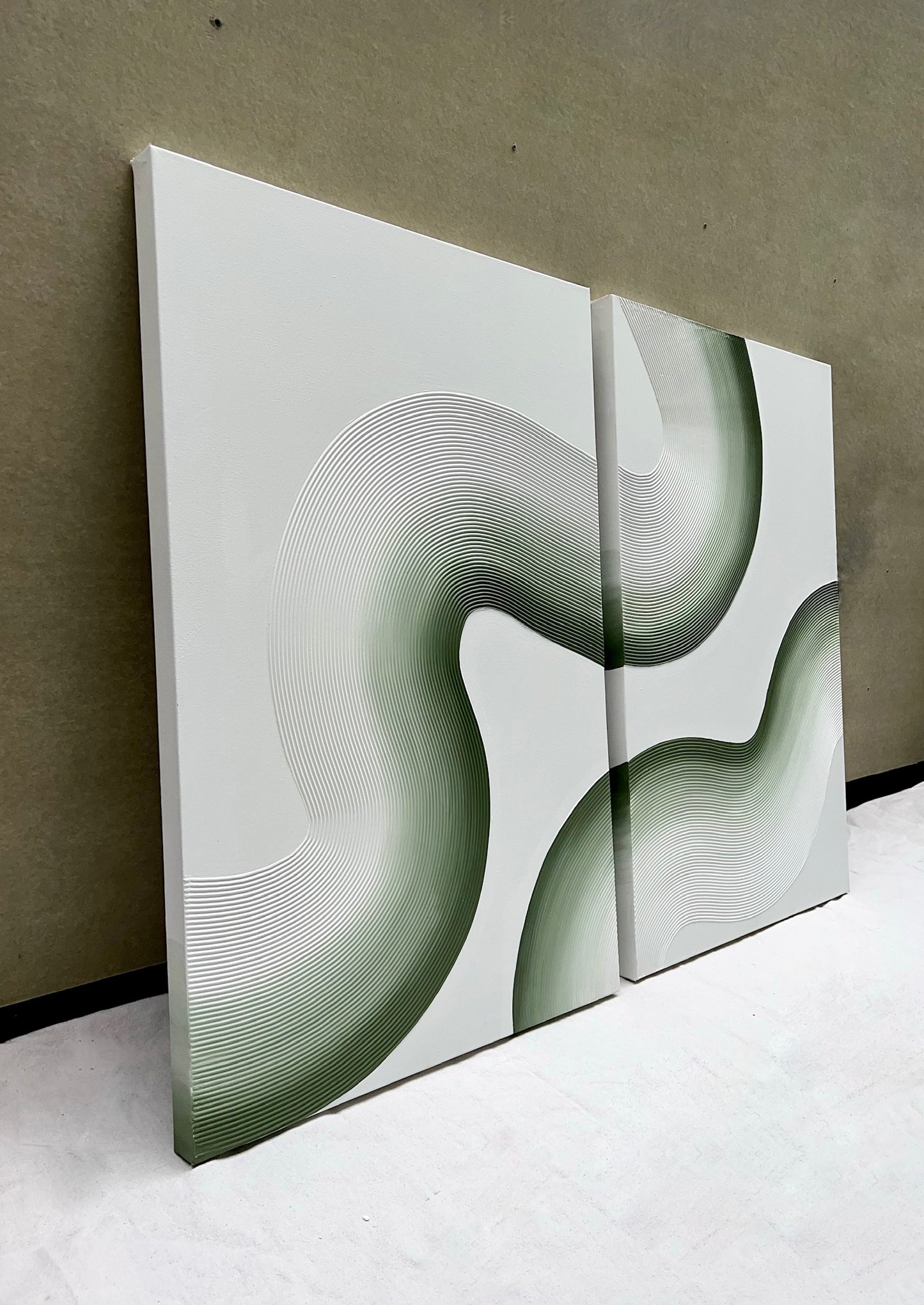 Curves 3 (Sage | 24in x 36in | Unframed