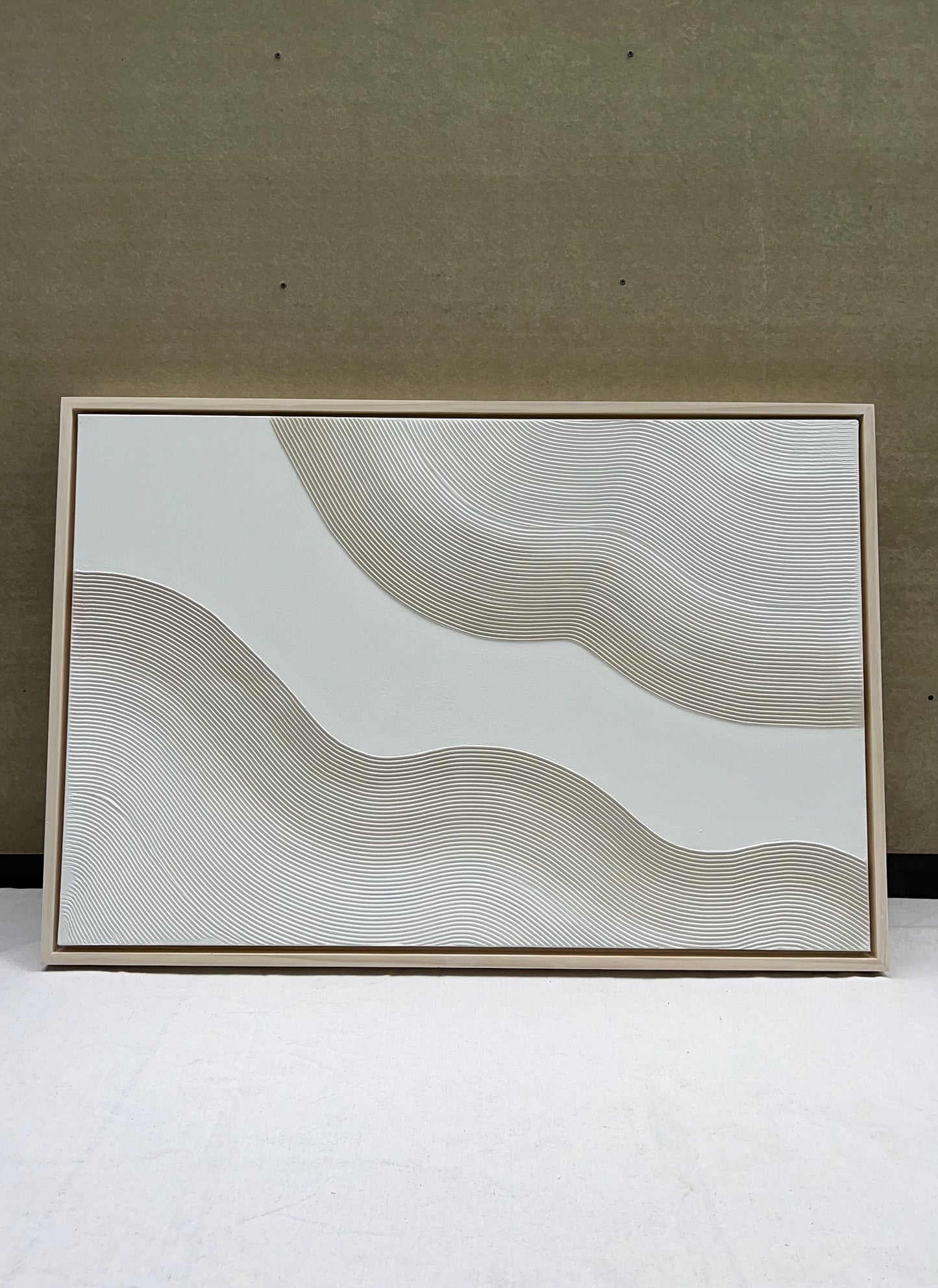 Curves 2 (Oat | 24in x 36in | Light Wood Frame)