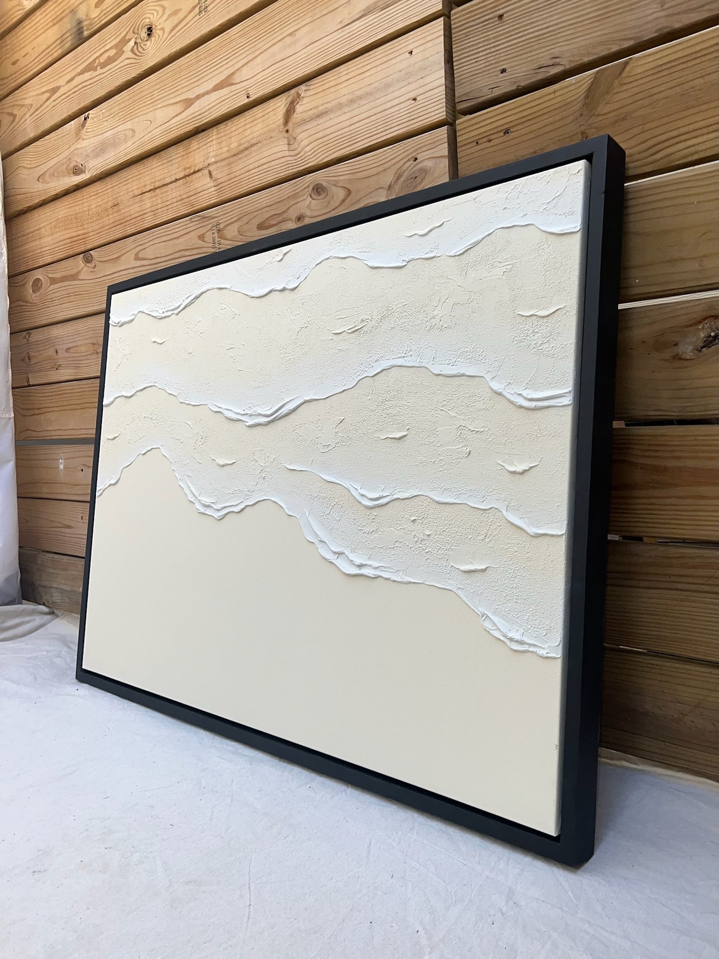 Tidal 8 (Ivory | 30in x 40in | Black Frame)