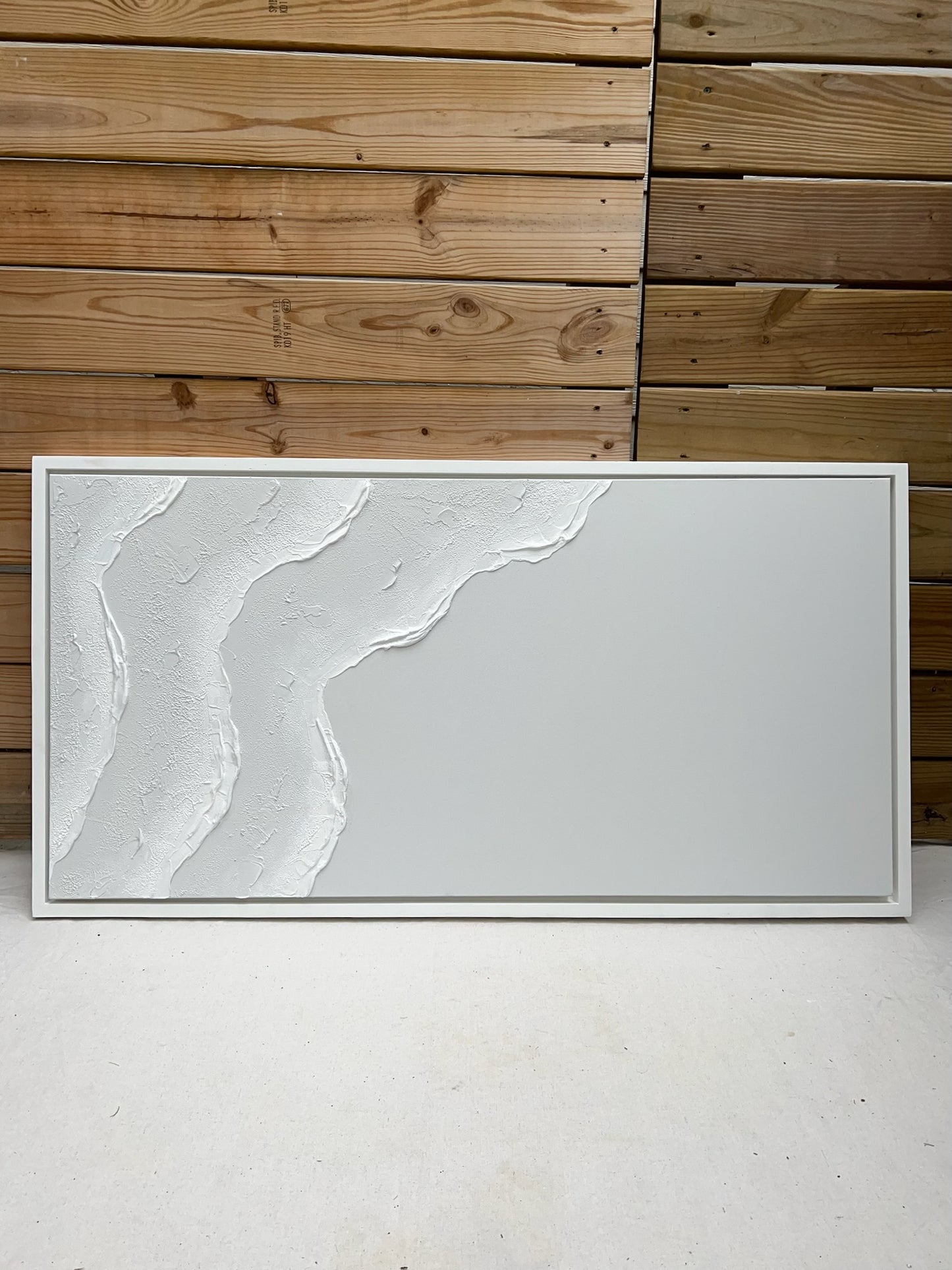 Tidal 11 (Snow | 24in x 48in | White Frame)