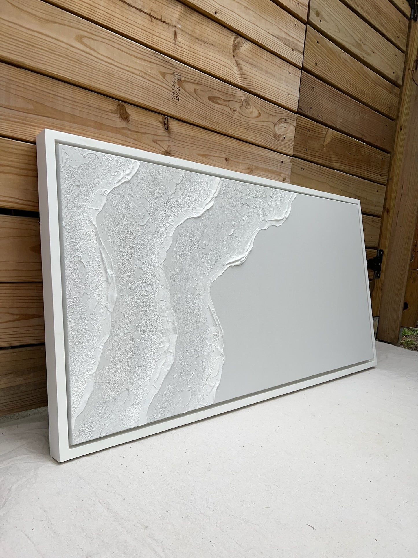 Tidal 11 (Snow | 24in x 48in | White Frame)