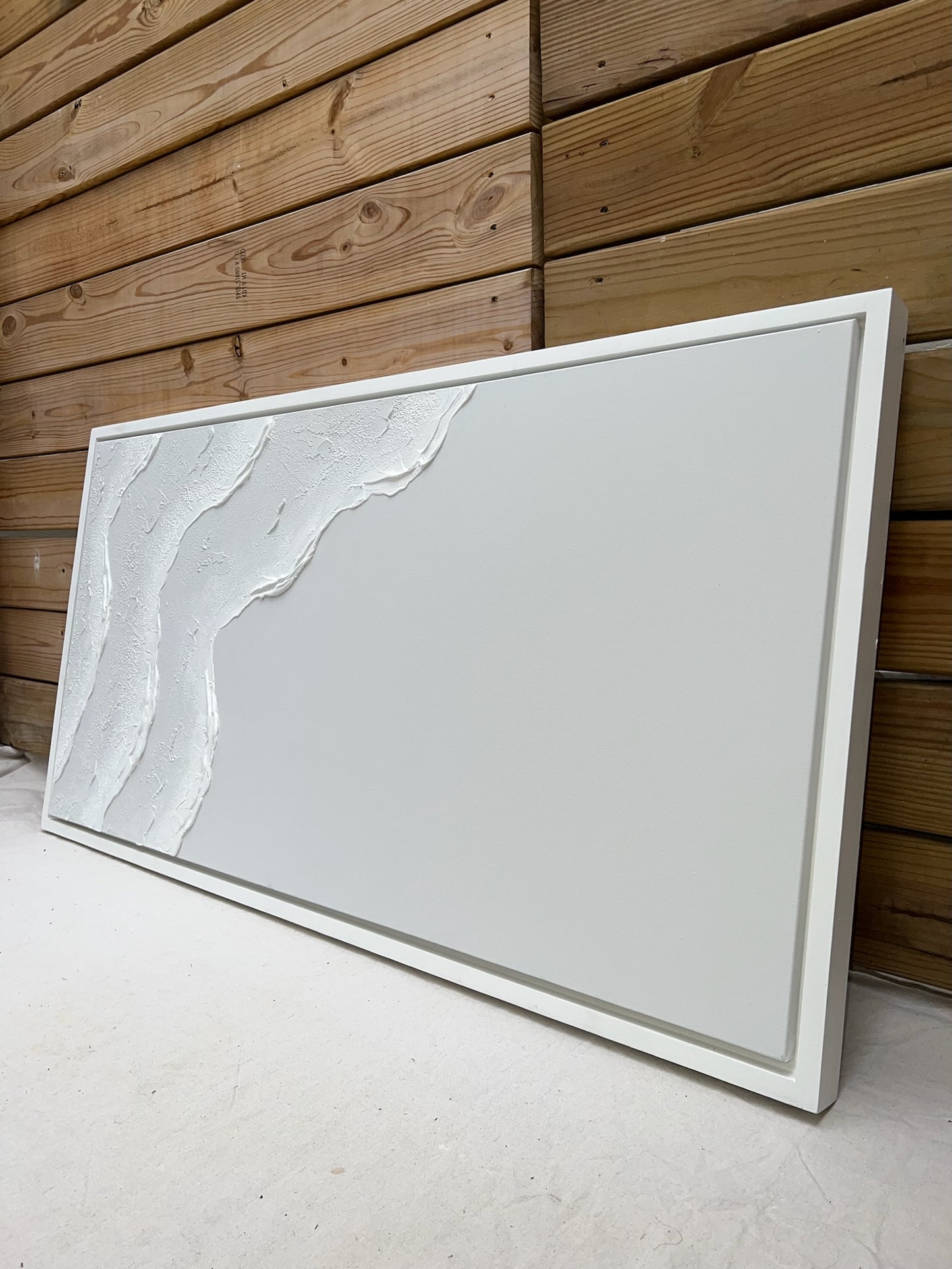 Tidal 11 (Snow | 24in x 48in | White Frame)