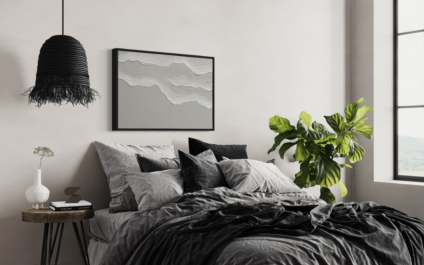 Tidal 4 (Stone | 24in x 36in | Black Frame)