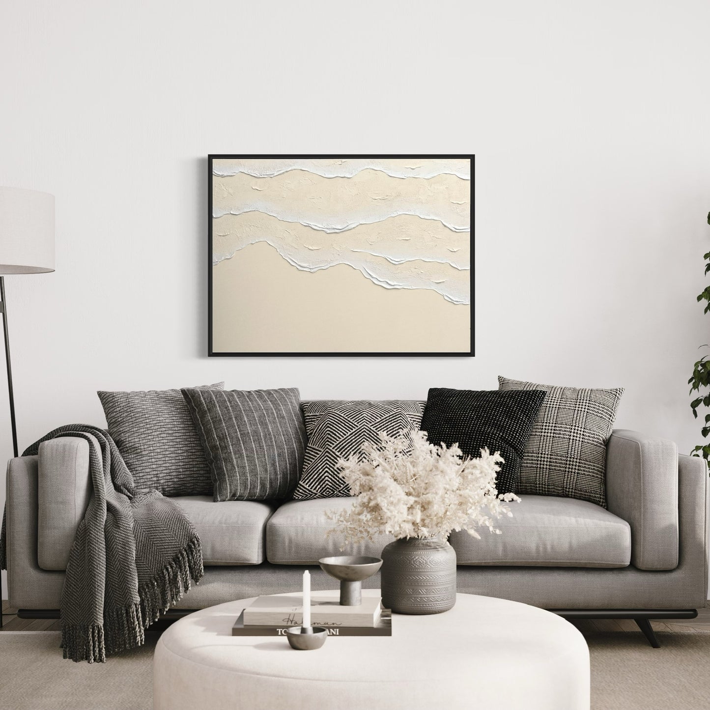 Tidal 8 (Ivory | 30in x 40in | Black Frame)