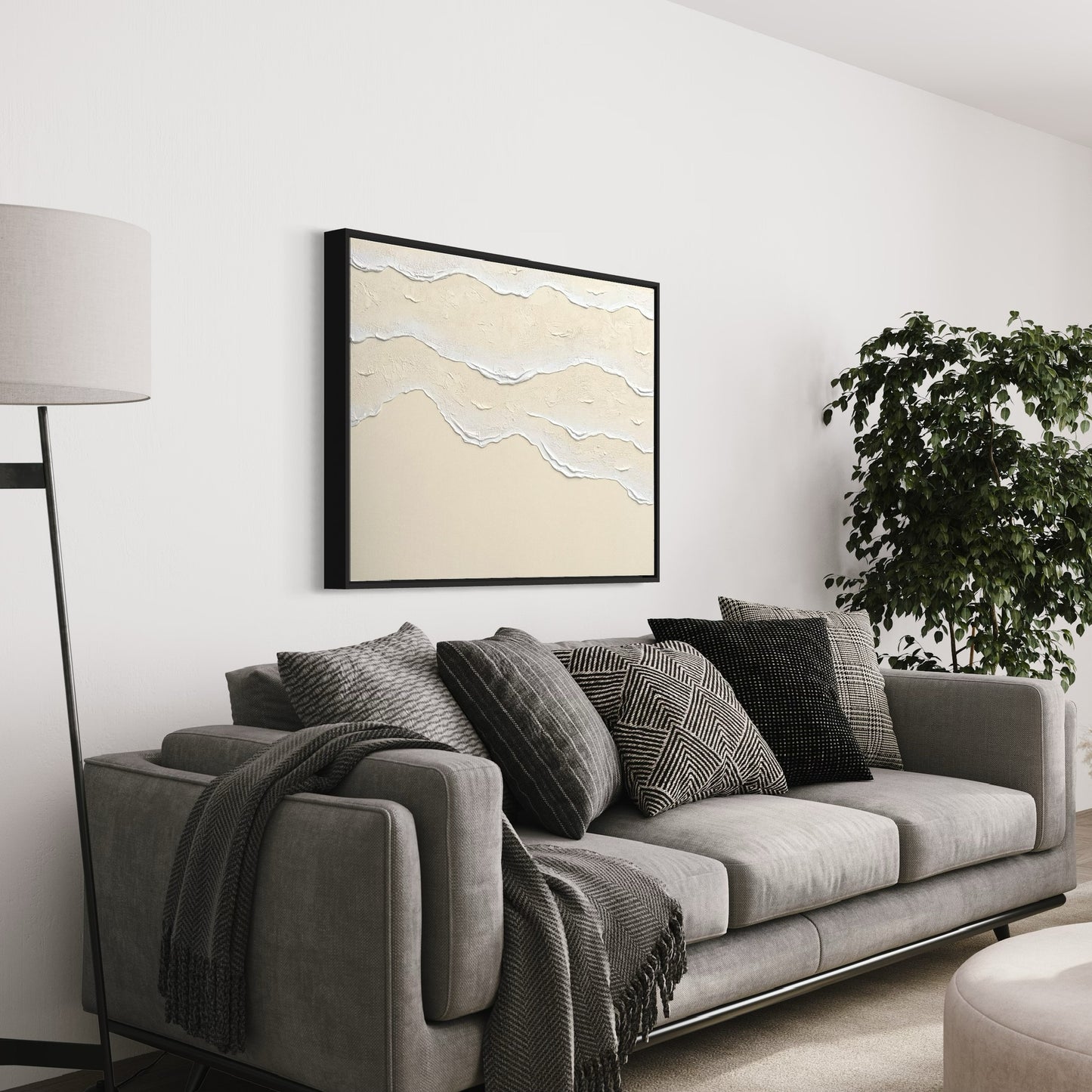 Tidal 8 (Ivory | 30in x 40in | Black Frame)