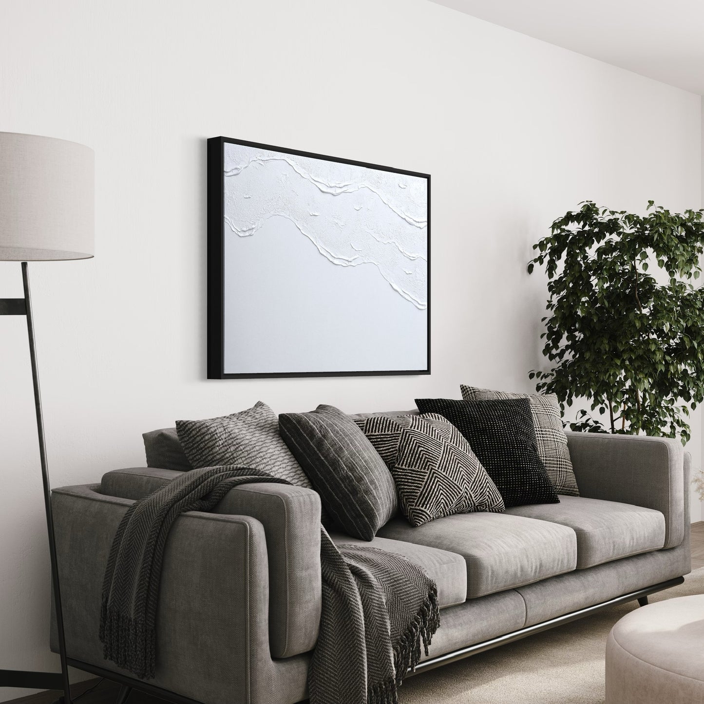 Tidal 9 (Snow | 30in x 40in | Black Frame)