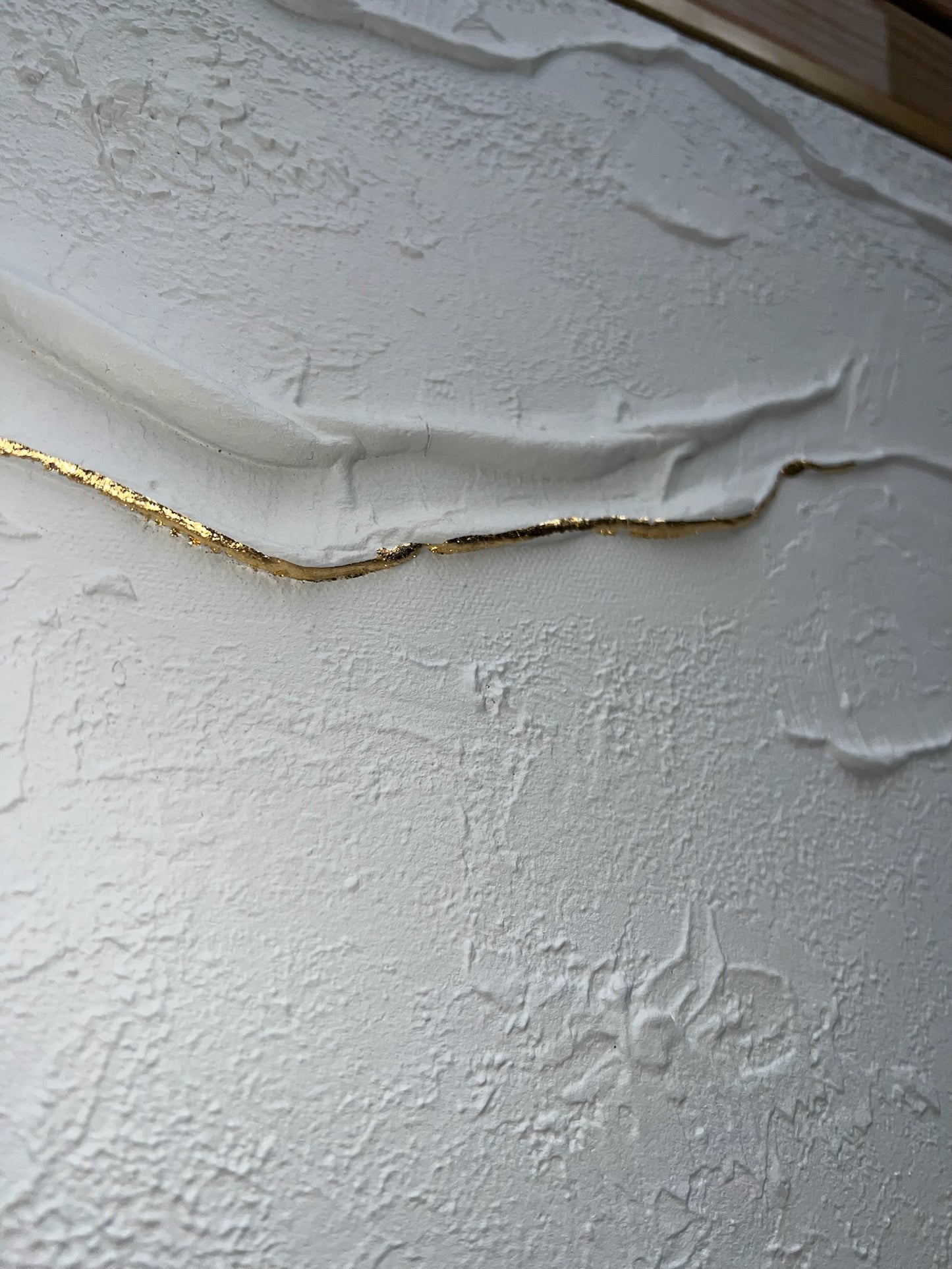 Tidal 5 (Snow + Gold | 24in x 36in | Gold Frame)